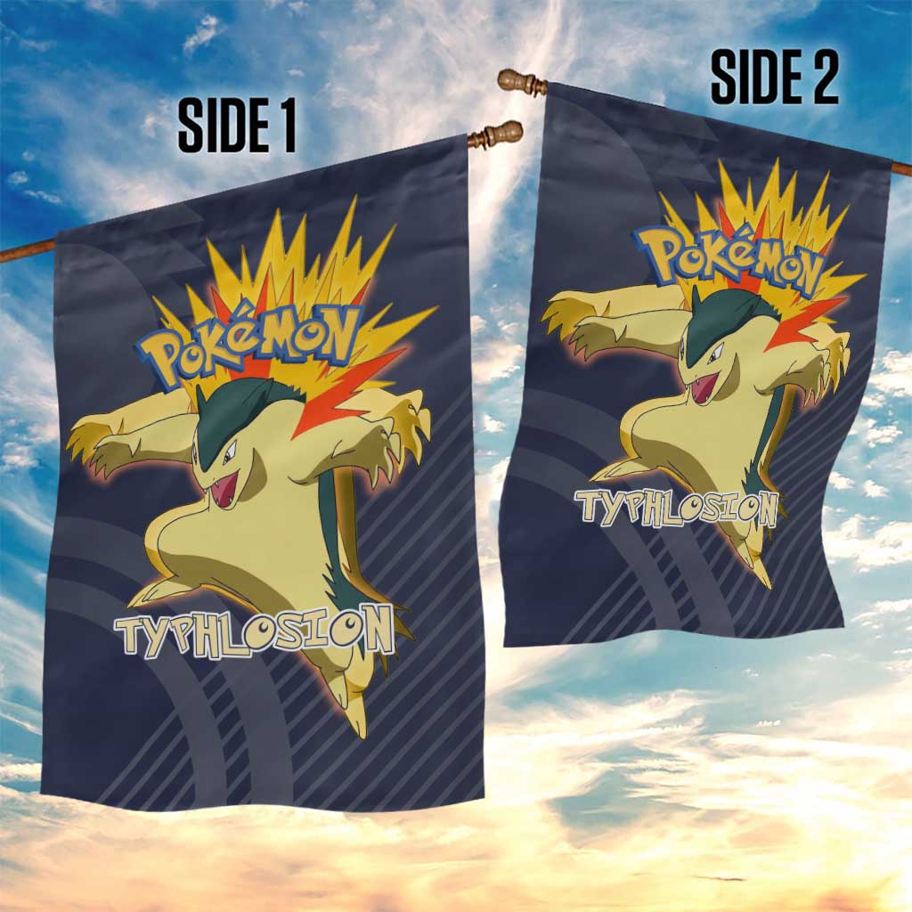 Typhlosion Poké Garden Flag Fierce Flame Burst Vector Style
