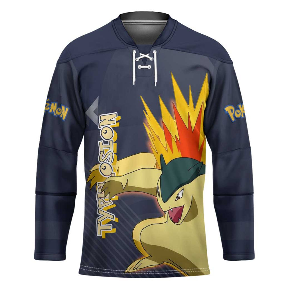 Typhlosion Poké Hockey Jersey Fierce Flame Burst Vector Style
