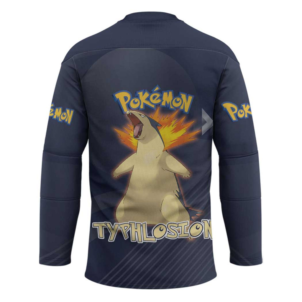 Typhlosion Poké Hockey Jersey Fierce Flame Burst Vector Style