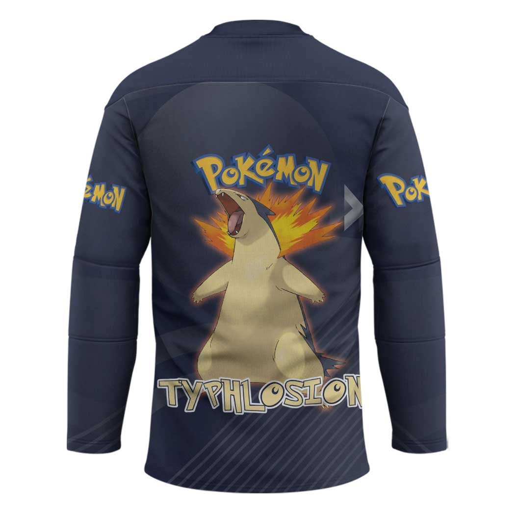 Typhlosion Poké Hockey Jersey Fierce Flame Burst Vector Style