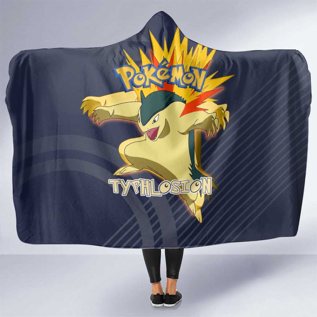 Typhlosion Poké Hooded Blanket Fierce Flame Burst Vector Style