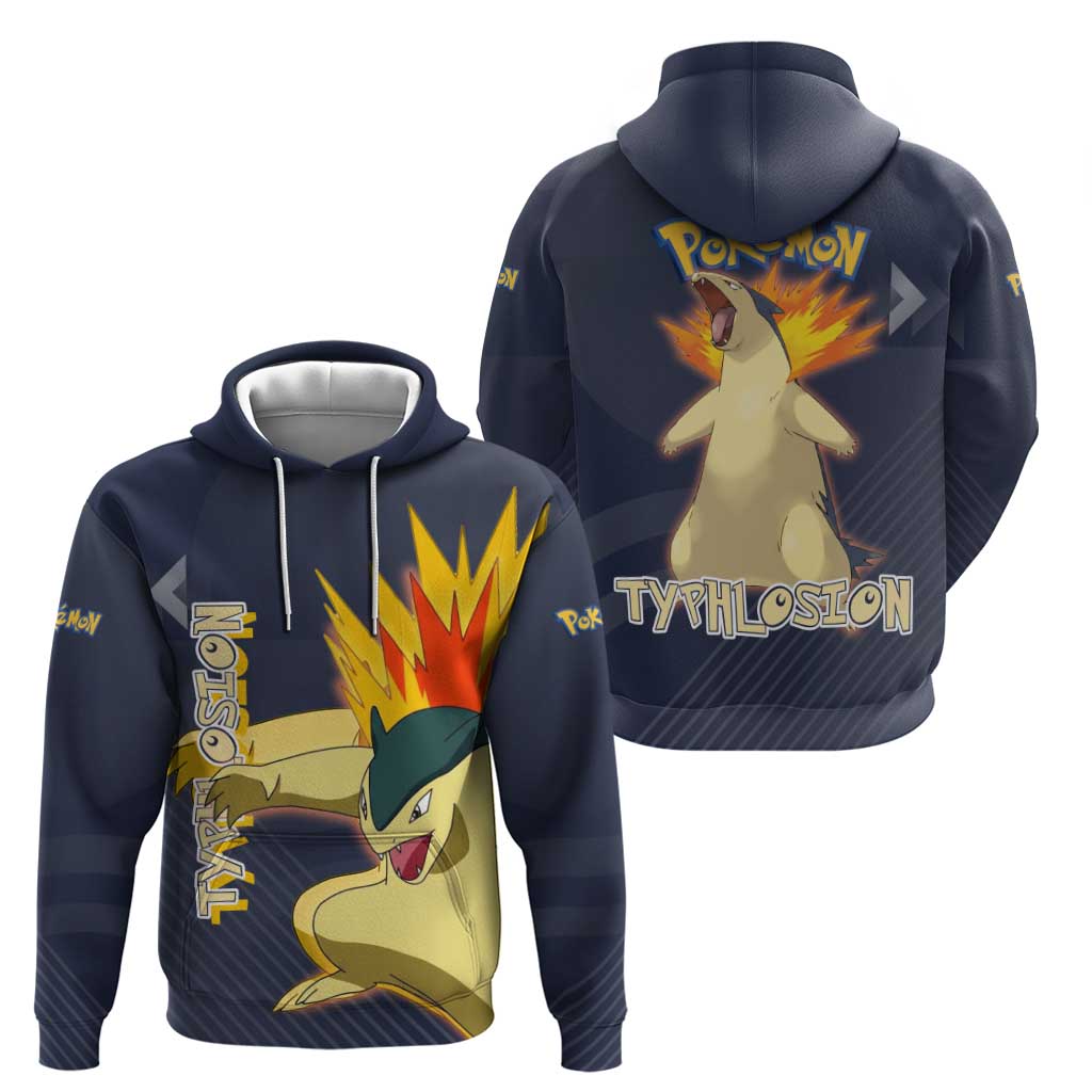 Typhlosion Poké Hoodie Fierce Flame Burst Vector Style