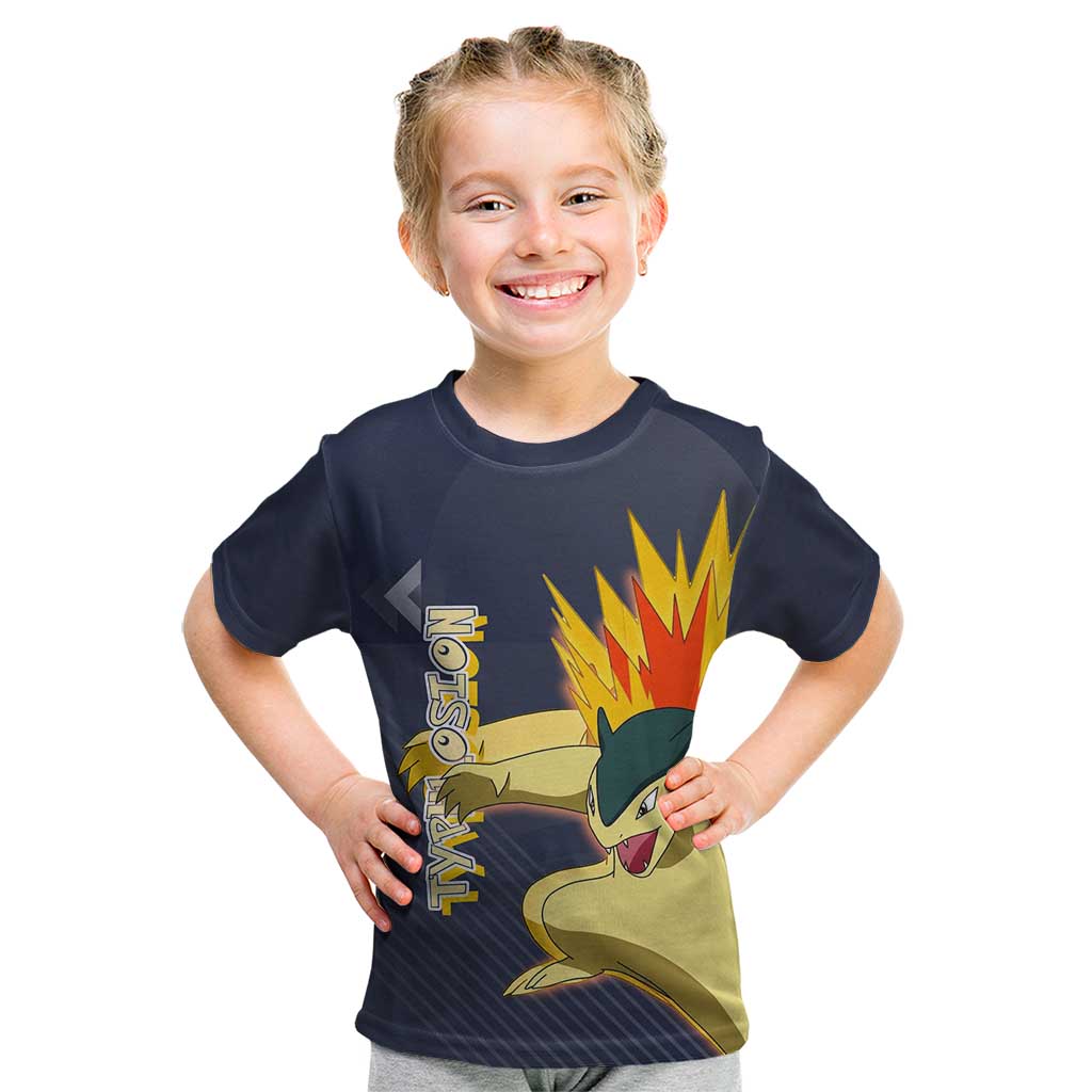 Typhlosion Poké Kid T Shirt Fierce Flame Burst Vector Style