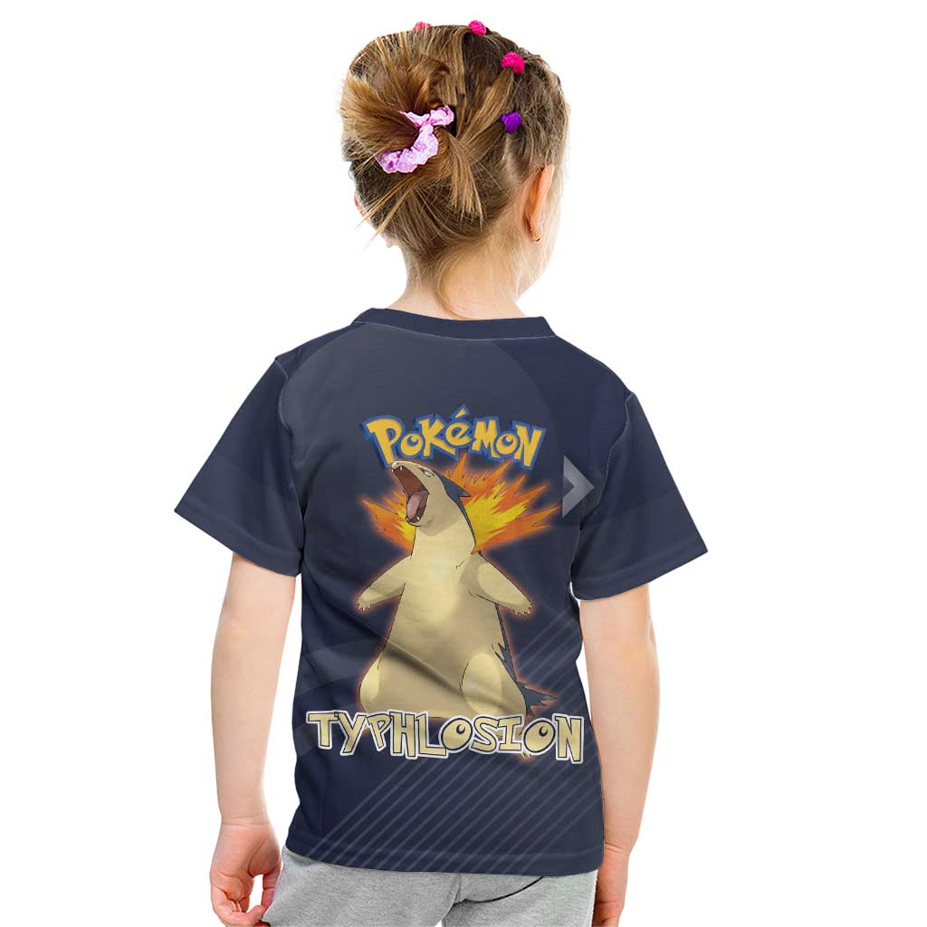 Typhlosion Poké Kid T Shirt Fierce Flame Burst Vector Style