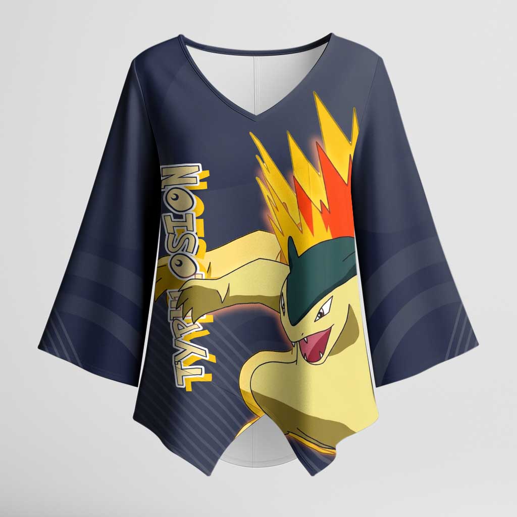 Typhlosion Poké Kimono Sleeve Blouse Fierce Flame Burst Vector Style