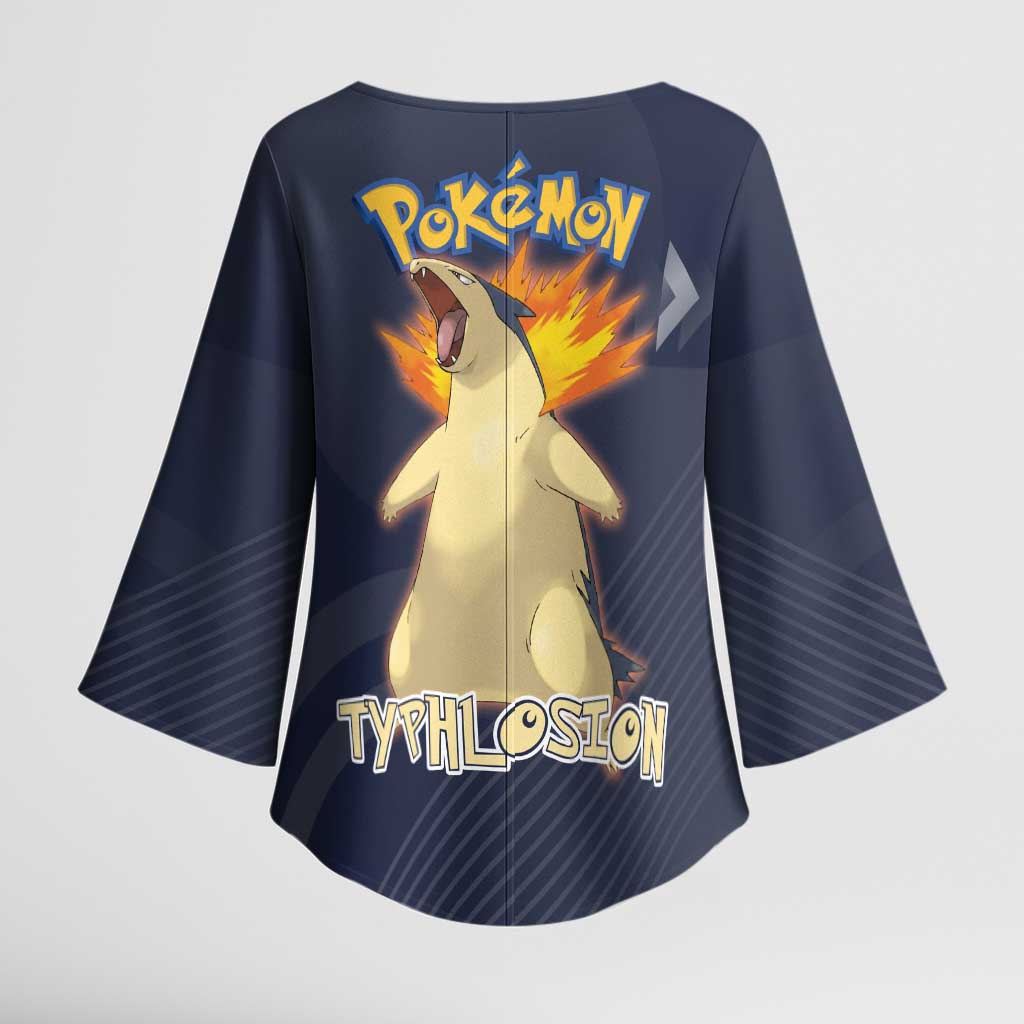 Typhlosion Poké Kimono Sleeve Blouse Fierce Flame Burst Vector Style