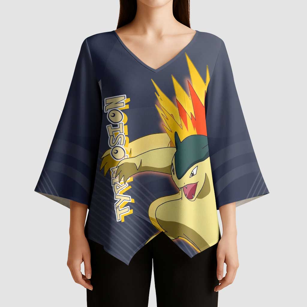 Typhlosion Poké Kimono Sleeve Blouse Fierce Flame Burst Vector Style