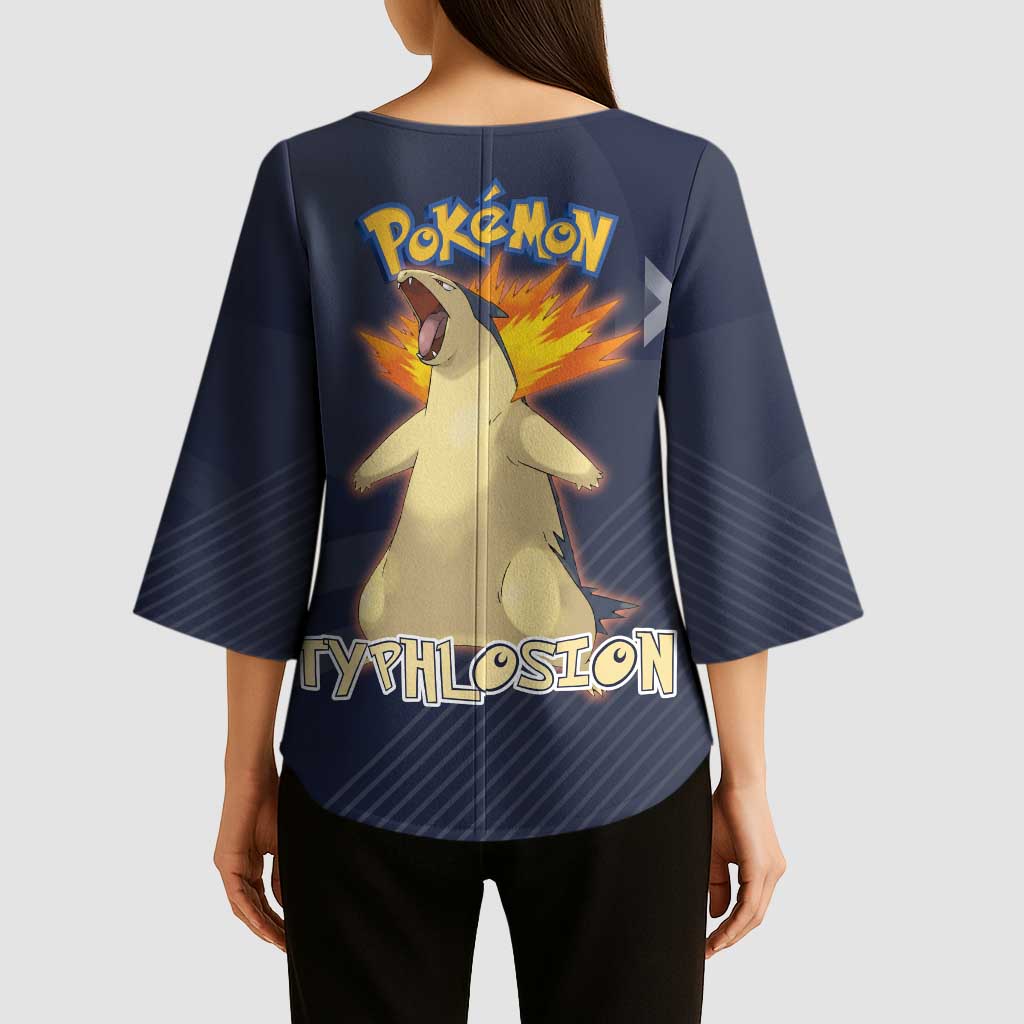 Typhlosion Poké Kimono Sleeve Blouse Fierce Flame Burst Vector Style