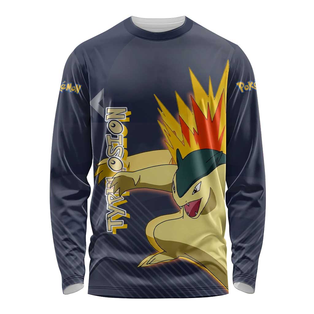 Typhlosion Poké Long Sleeve Shirt Fierce Flame Burst Vector Style