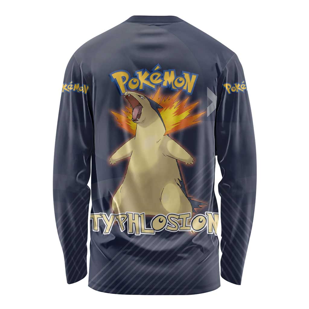 Typhlosion Poké Long Sleeve Shirt Fierce Flame Burst Vector Style