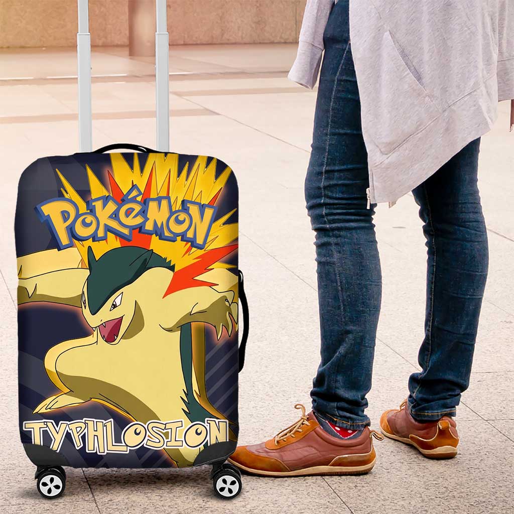 Typhlosion Poké Luggage Cover Fierce Flame Burst Vector Style