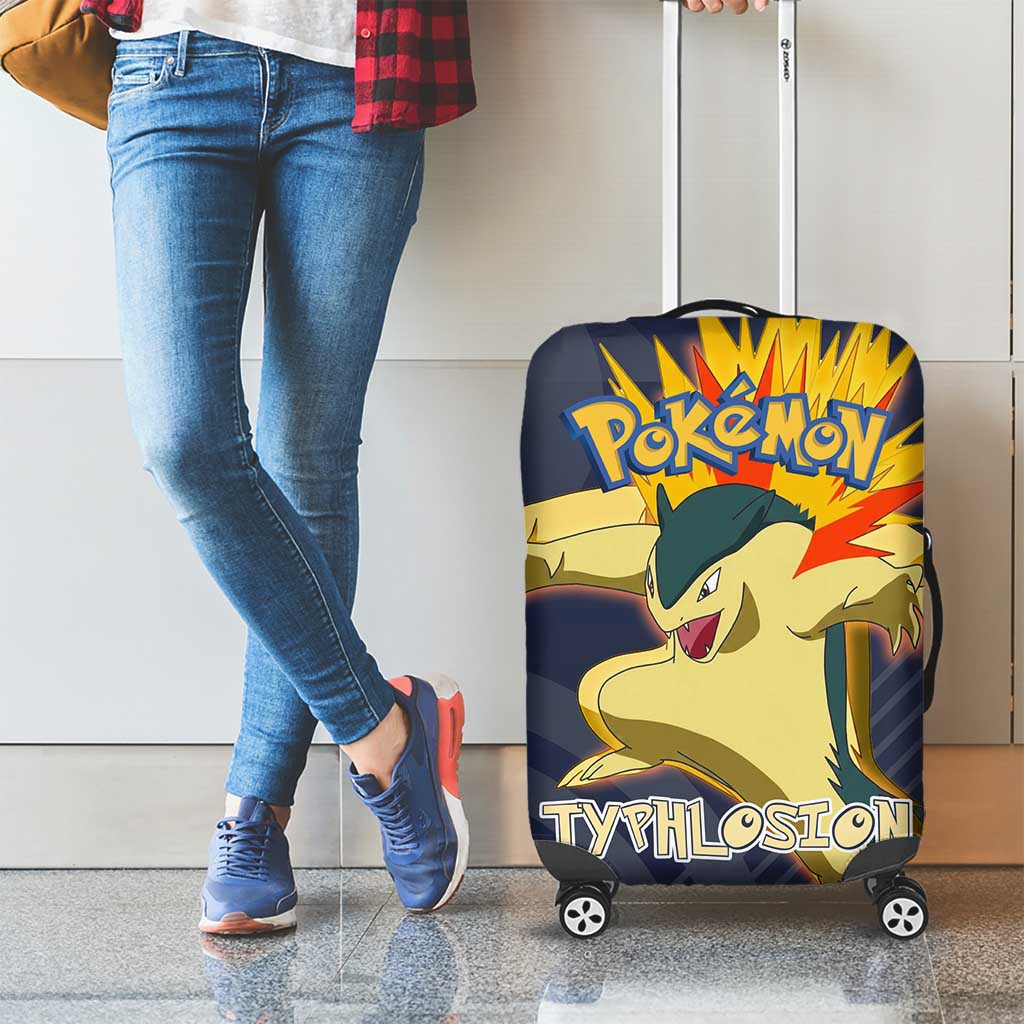 Typhlosion Poké Luggage Cover Fierce Flame Burst Vector Style