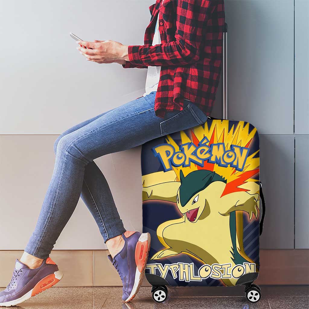Typhlosion Poké Luggage Cover Fierce Flame Burst Vector Style