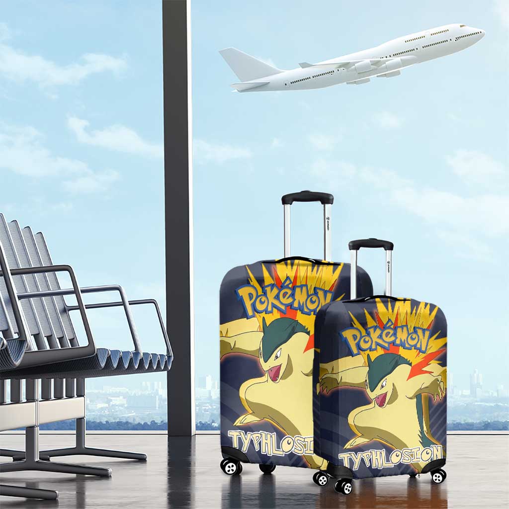 Typhlosion Poké Luggage Cover Fierce Flame Burst Vector Style