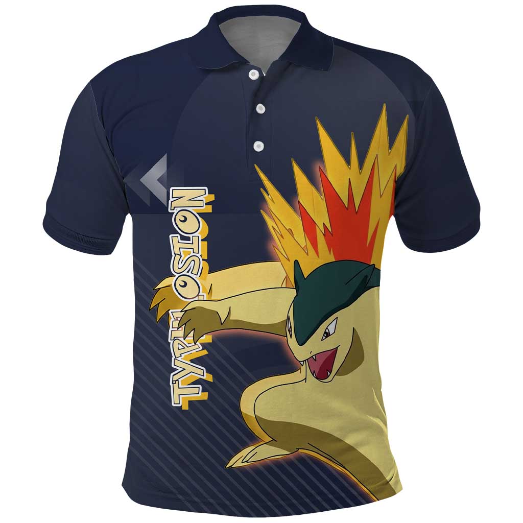 Typhlosion Poké Polo Shirt Fierce Flame Burst Vector Style