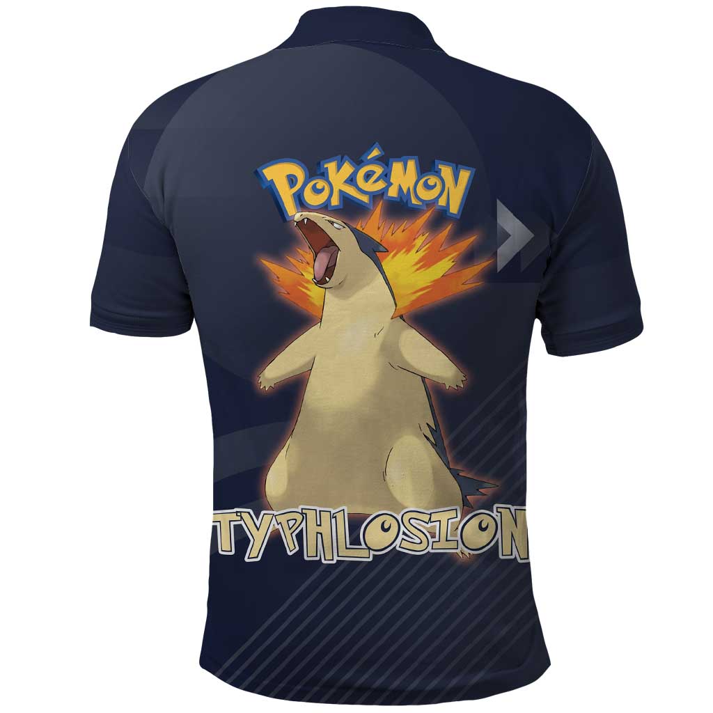 Typhlosion Poké Polo Shirt Fierce Flame Burst Vector Style