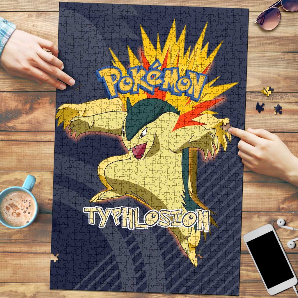 Typhlosion Poké Puzzle Fierce Flame Burst Vector Style