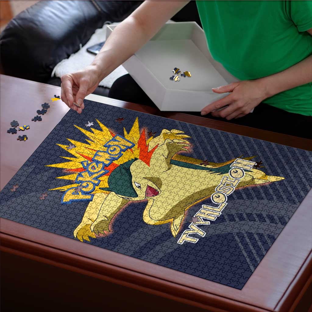 Typhlosion Poké Puzzle Fierce Flame Burst Vector Style