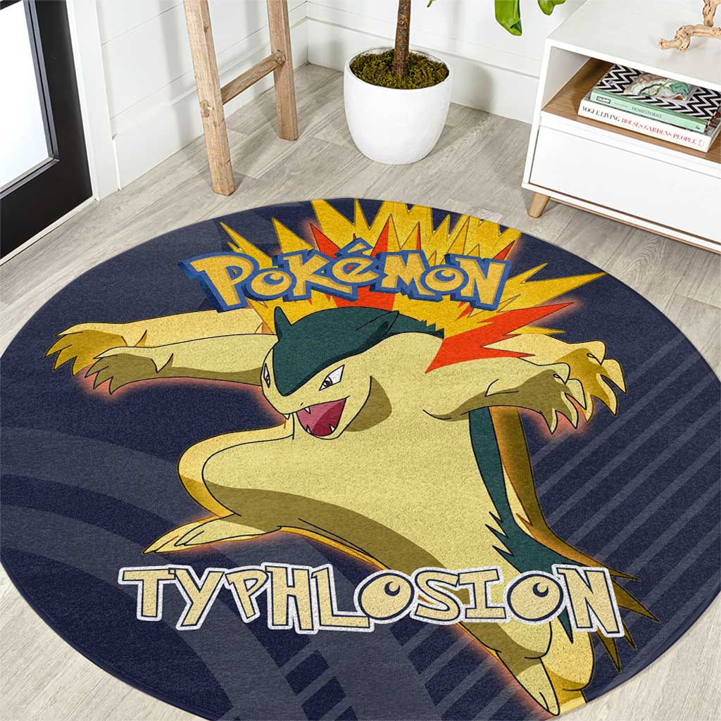 Typhlosion Poké Round Carpet Fierce Flame Burst Vector Style