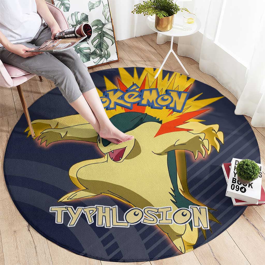 Typhlosion Poké Round Carpet Fierce Flame Burst Vector Style