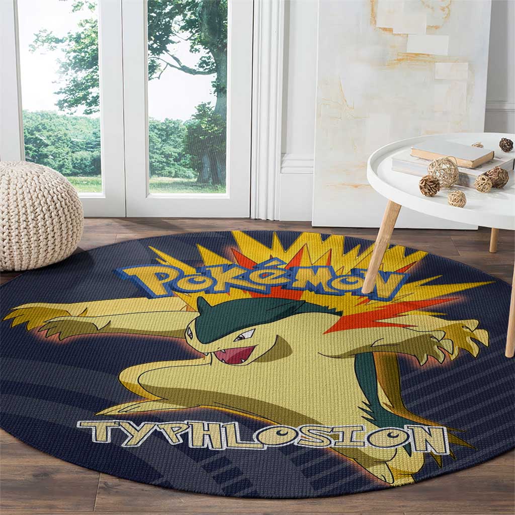 Typhlosion Poké Round Carpet Fierce Flame Burst Vector Style