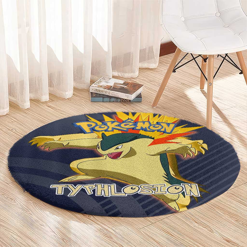 Typhlosion Poké Round Carpet Fierce Flame Burst Vector Style
