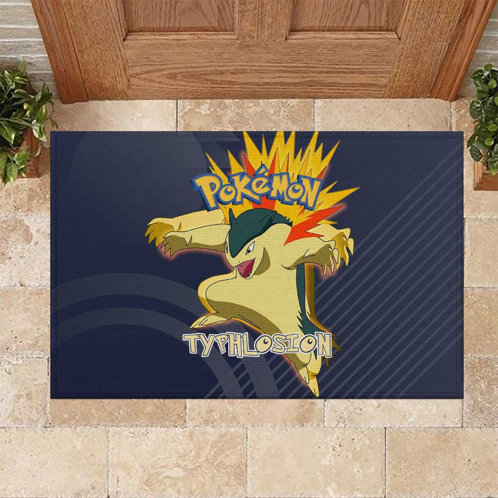 Typhlosion Poké Rubber Doormat Fierce Flame Burst Vector Style