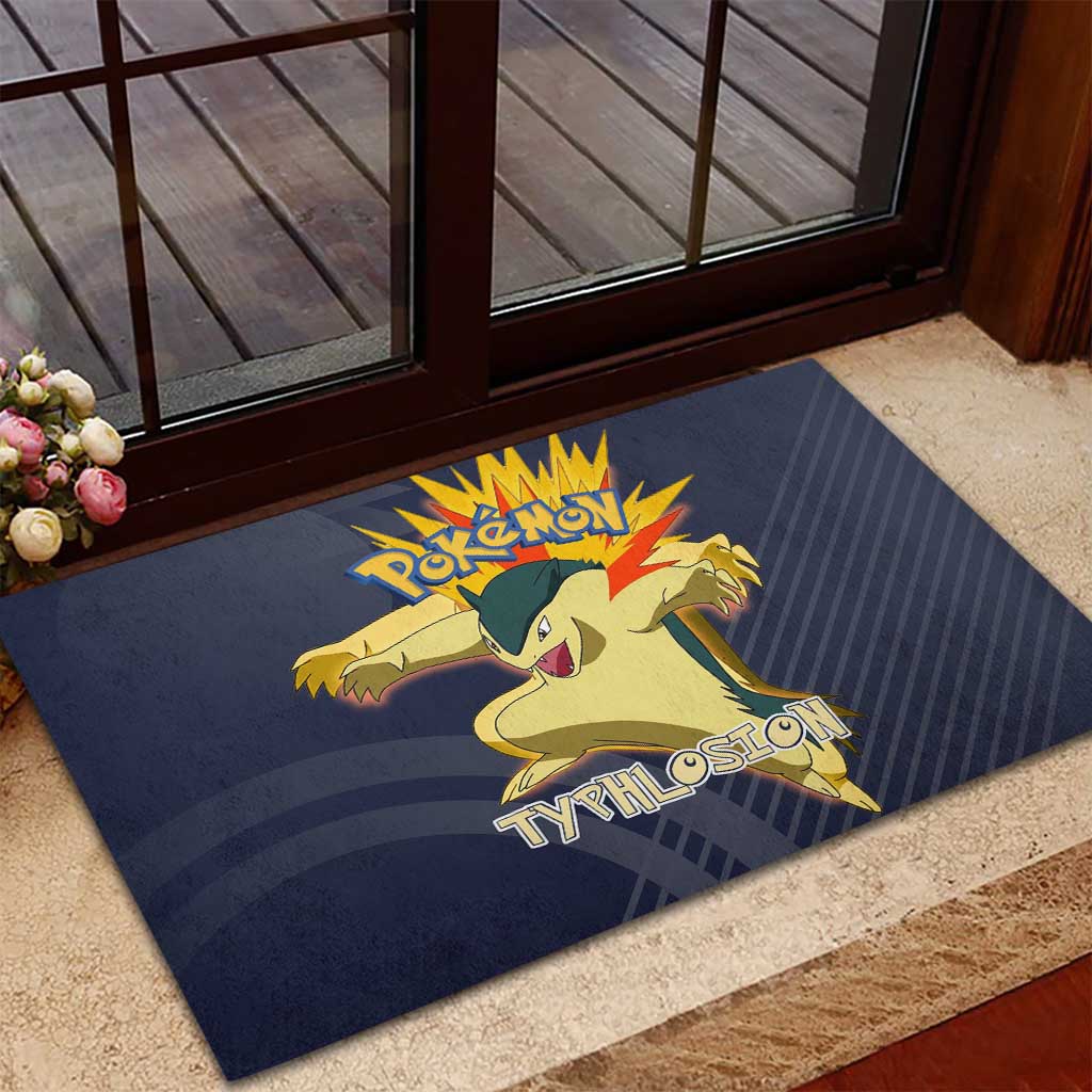 Typhlosion Poké Rubber Doormat Fierce Flame Burst Vector Style