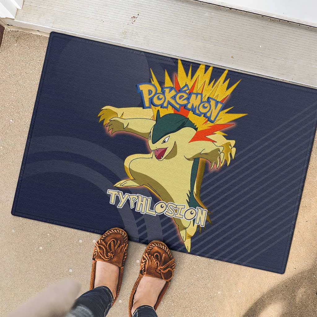 Typhlosion Poké Rubber Doormat Fierce Flame Burst Vector Style