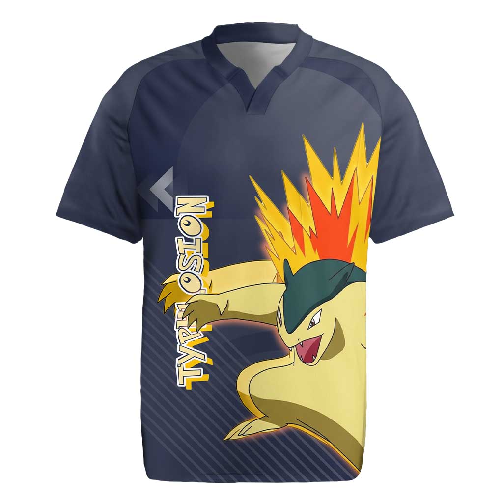 Typhlosion Poké Rugby Jersey Fierce Flame Burst Vector Style