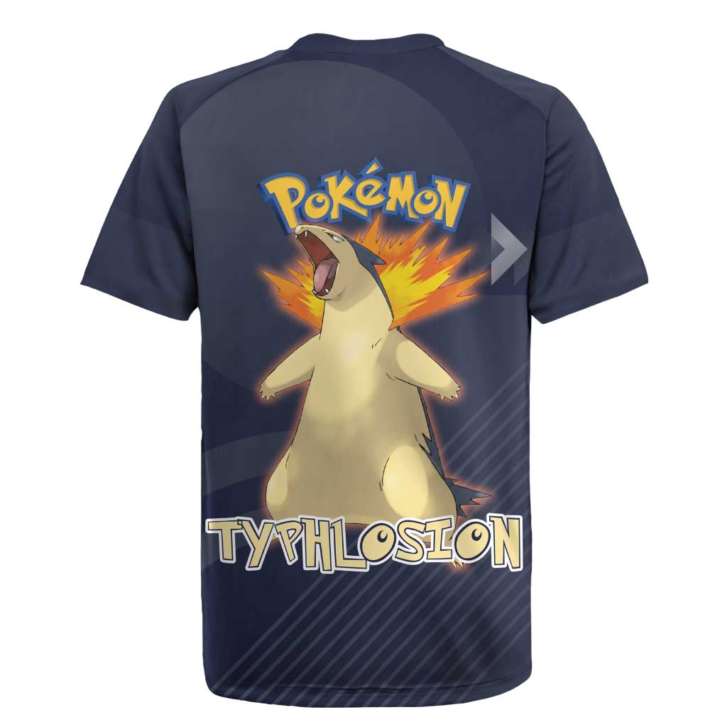 Typhlosion Poké Rugby Jersey Fierce Flame Burst Vector Style