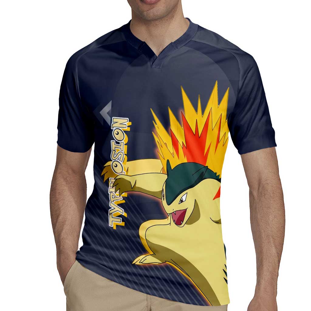 Typhlosion Poké Rugby Jersey Fierce Flame Burst Vector Style