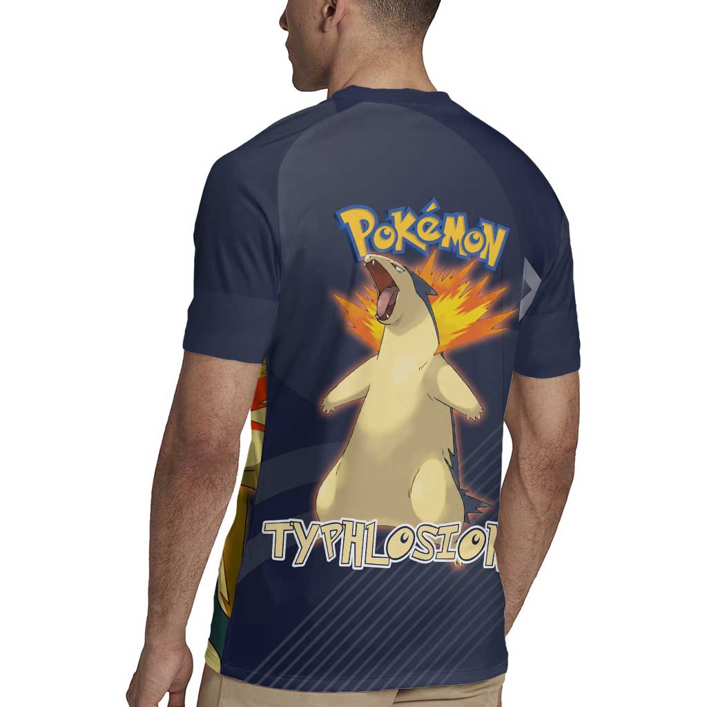 Typhlosion Poké Rugby Jersey Fierce Flame Burst Vector Style