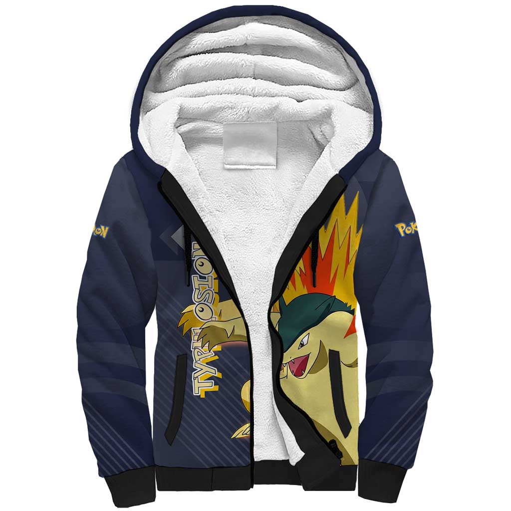 Typhlosion Poké Sherpa Hoodie Fierce Flame Burst Vector Style