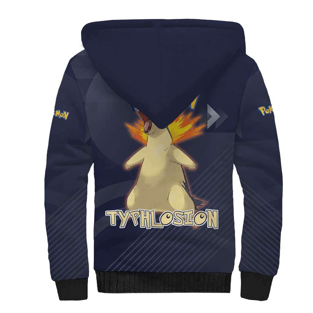 Typhlosion Poké Sherpa Hoodie Fierce Flame Burst Vector Style
