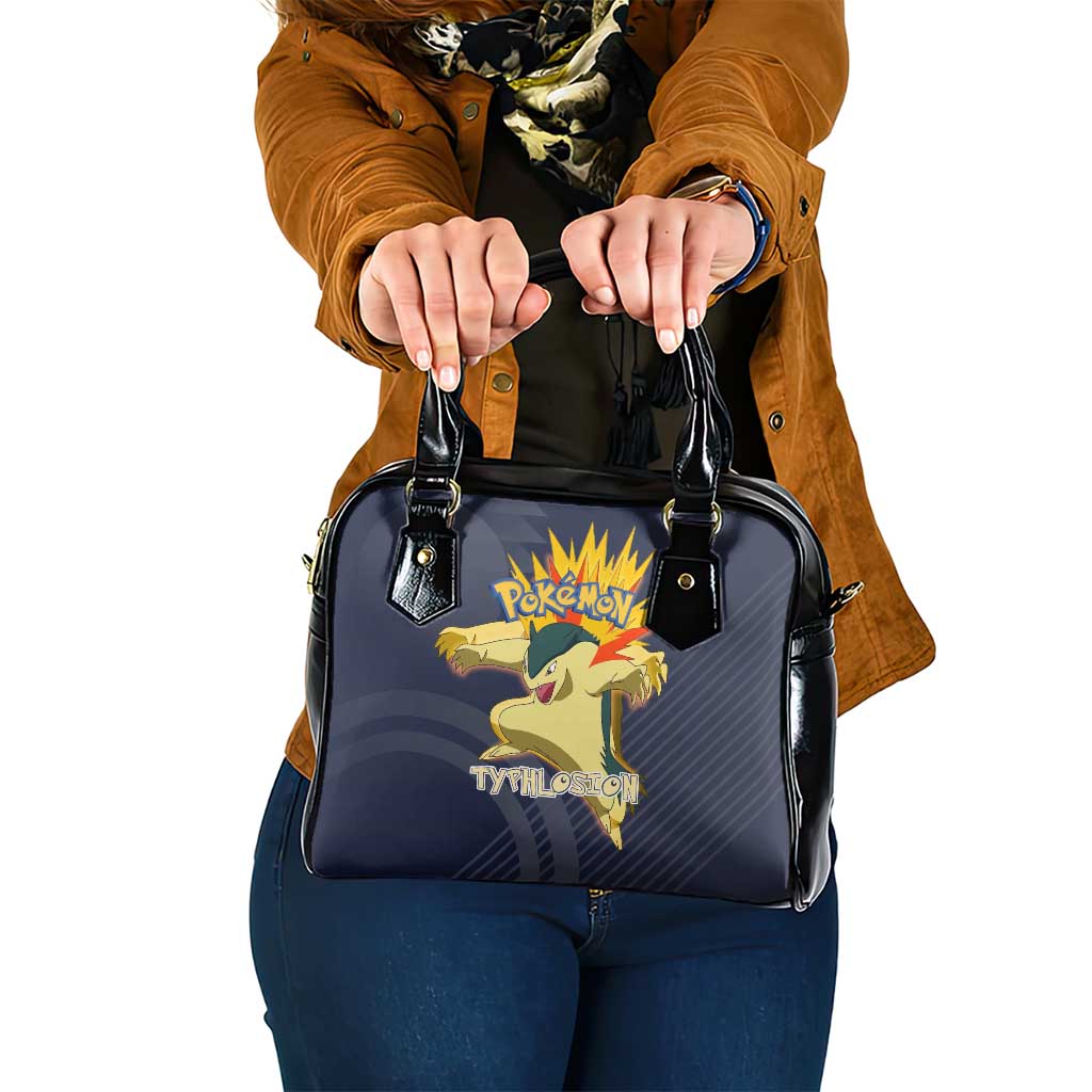 Typhlosion Poké Shoulder Handbag Fierce Flame Burst Vector Style
