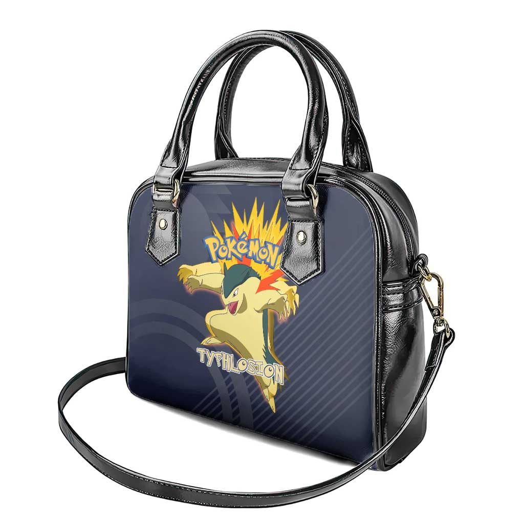 Typhlosion Poké Shoulder Handbag Fierce Flame Burst Vector Style