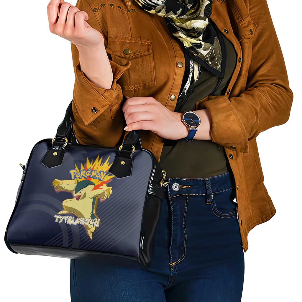 Typhlosion Poké Shoulder Handbag Fierce Flame Burst Vector Style