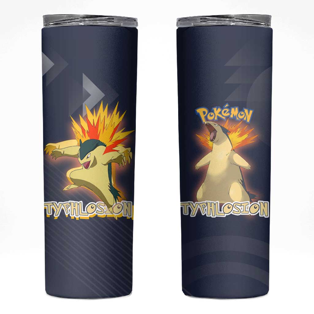 Typhlosion Poké Skinny Tumbler Fierce Flame Burst Vector Style