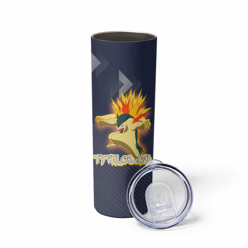 Typhlosion Poké Skinny Tumbler Fierce Flame Burst Vector Style