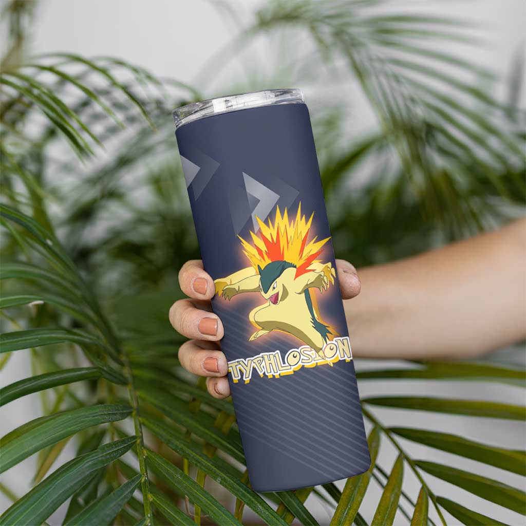 Typhlosion Poké Skinny Tumbler Fierce Flame Burst Vector Style
