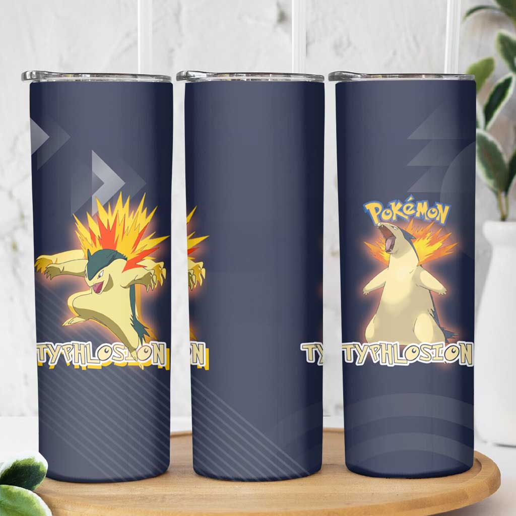 Typhlosion Poké Skinny Tumbler Fierce Flame Burst Vector Style