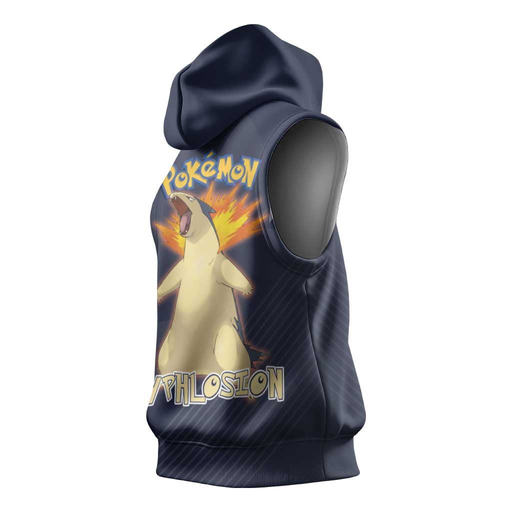 Typhlosion Poké Sleeveless Hoodie Fierce Flame Burst Vector Style