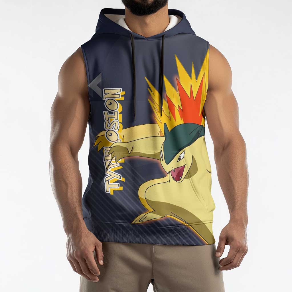 Typhlosion Poké Sleeveless Hoodie Fierce Flame Burst Vector Style