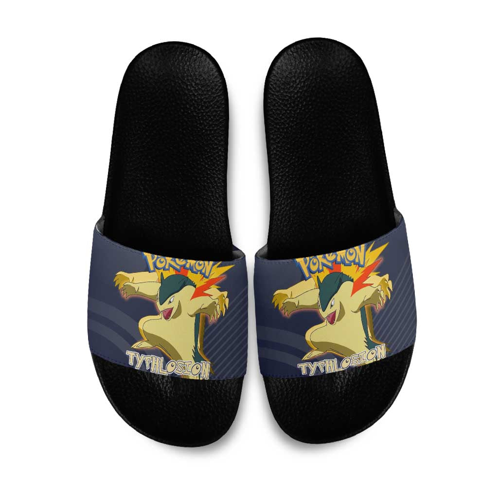 Typhlosion Poké Slide Sandals Fierce Flame Burst Vector Style