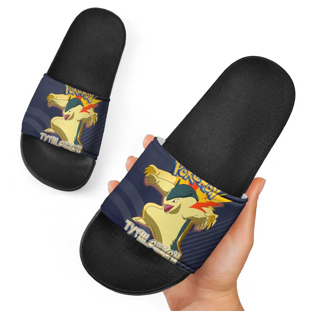 Typhlosion Poké Slide Sandals Fierce Flame Burst Vector Style