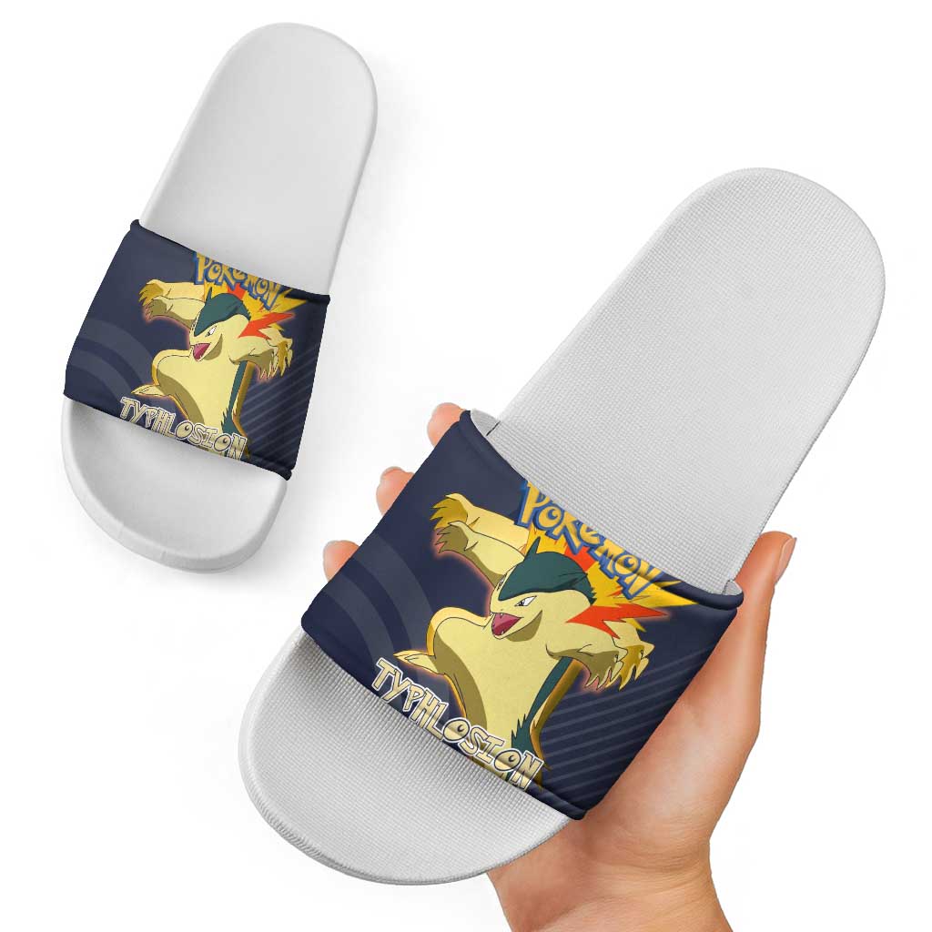 Typhlosion Poké Slide Sandals Fierce Flame Burst Vector Style