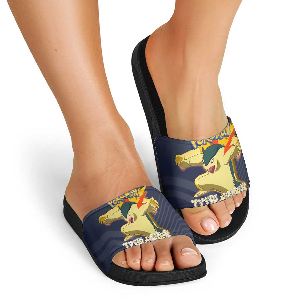 Typhlosion Poké Slide Sandals Fierce Flame Burst Vector Style