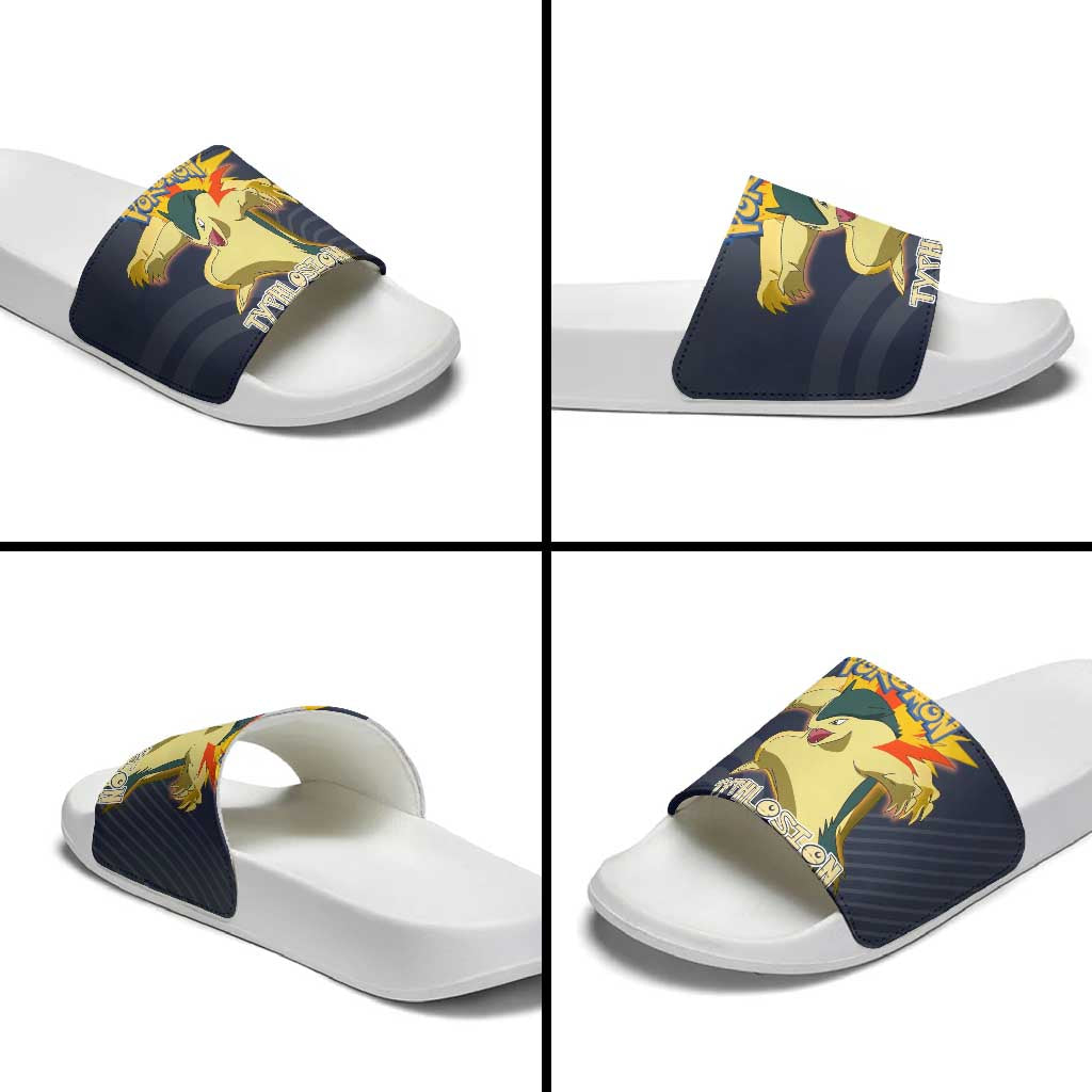 Typhlosion Poké Slide Sandals Fierce Flame Burst Vector Style