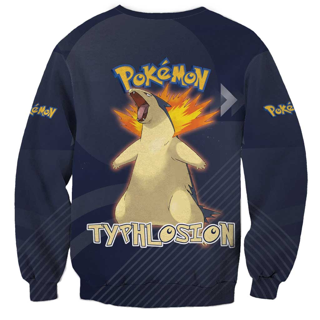 Typhlosion Poké Sweatshirt Fierce Flame Burst Vector Style